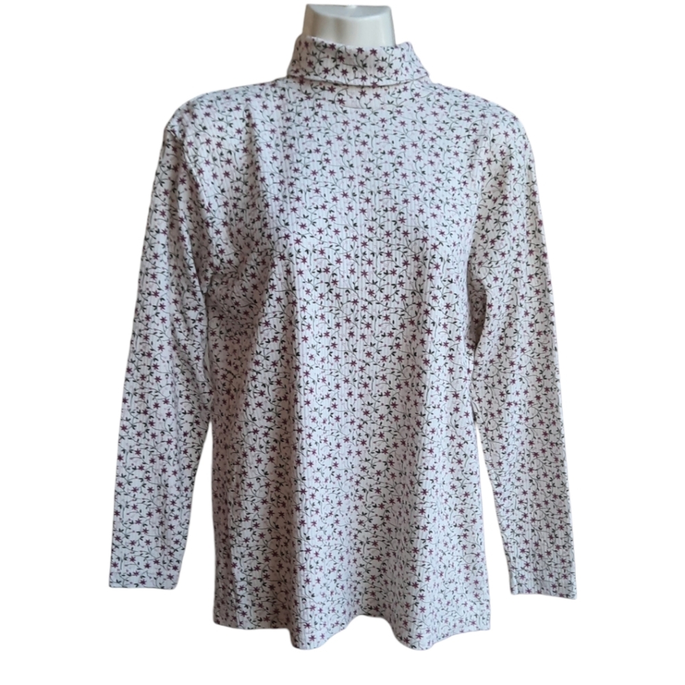 Floral Print Turtleneck